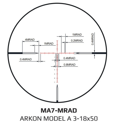 Оптический прицел ARKON Model A 3-18x50